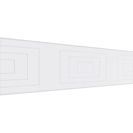 Ekena Millwork Set of Four Panels for 94 1/2"W x 24 1/4"H Mid Century Modern Fretwork Wainscot Wall Paneling WPKP12X01X47MCM